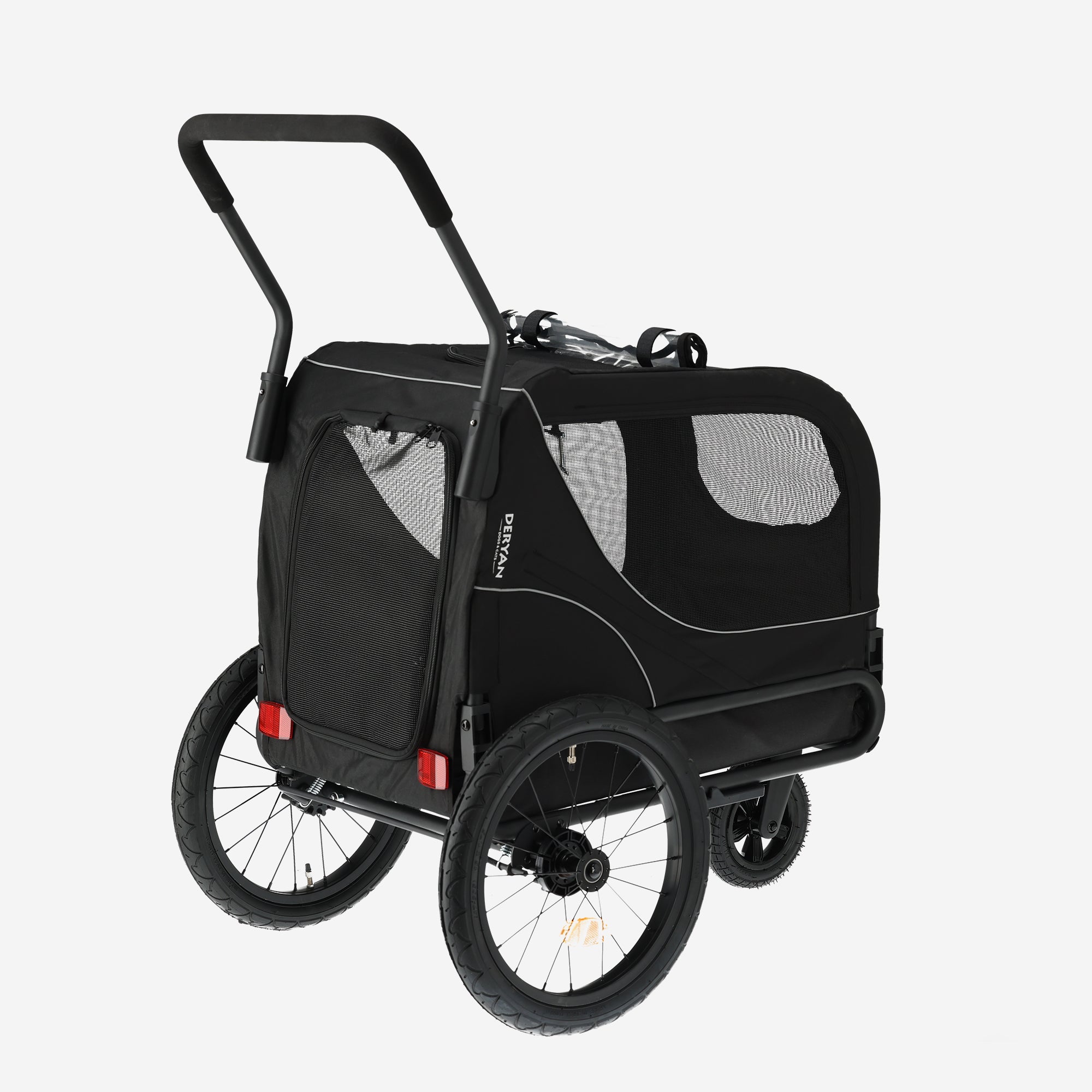 2-in-1 Hundeanhänger – Zusammenklappbar – Bis zu 20 kg – Geeignet für  E-Bikes