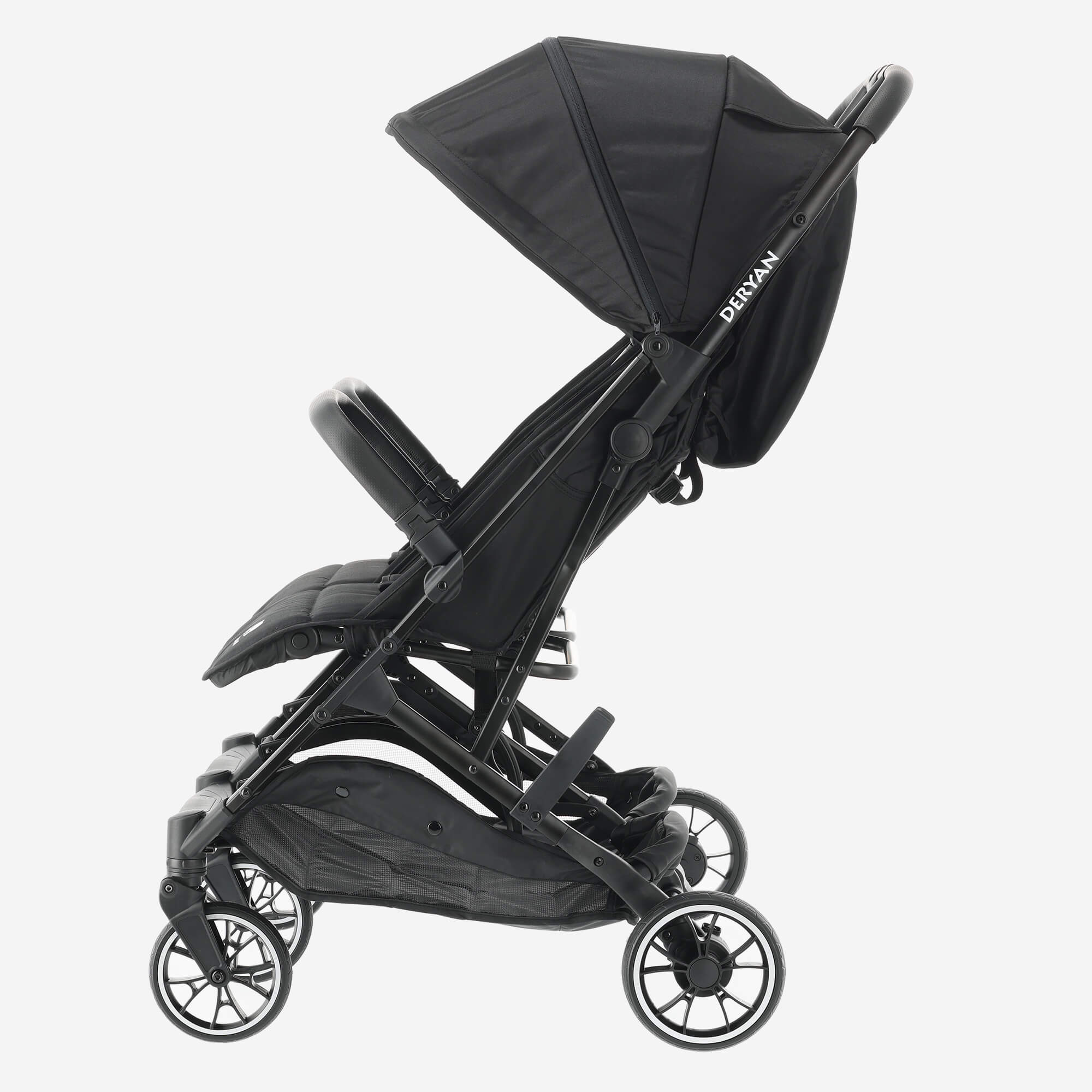 DERYAN Rolo X2 Noire Poussette double pour voyager