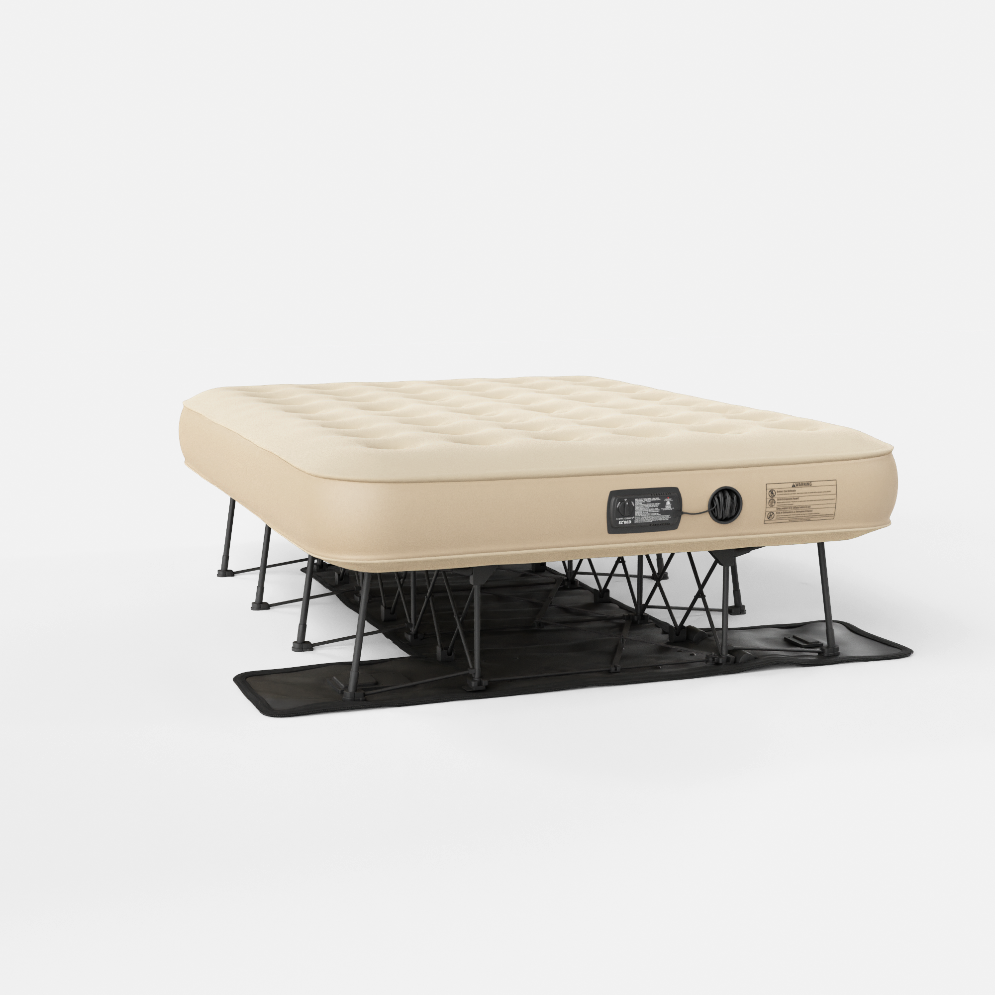 EZ Air Bed Self Inflating Queen Size Air Mattress with Built in Frame Pump and Wheeled Case