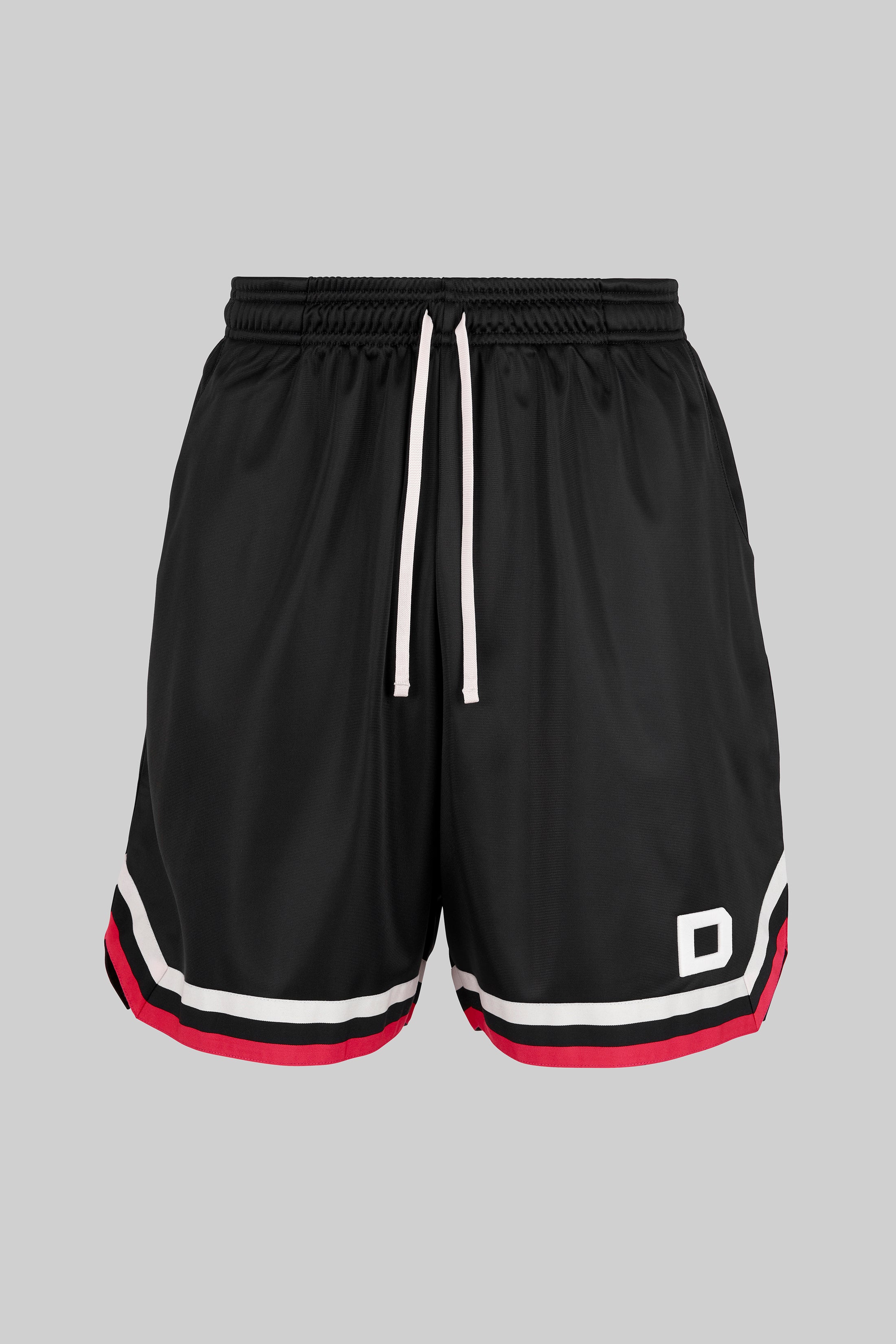 Black basketball shorts clearance with white stripe