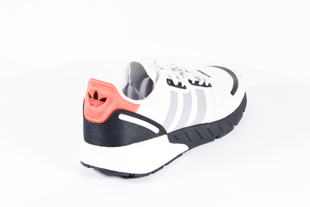 MENS ADIDAS ZX 1K BOOST SNEAKERS - WHITE/BLACK - CLEARANCE