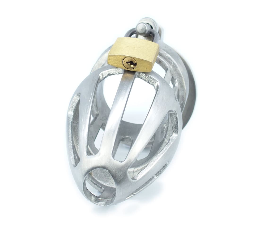 BON4M Large stainless steel male chastity device / Solid version – BON 4