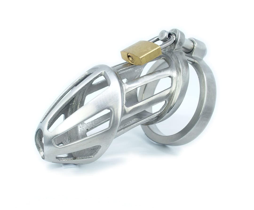 BON4M Large stainless steel male chastity device / Solid version – BON 4