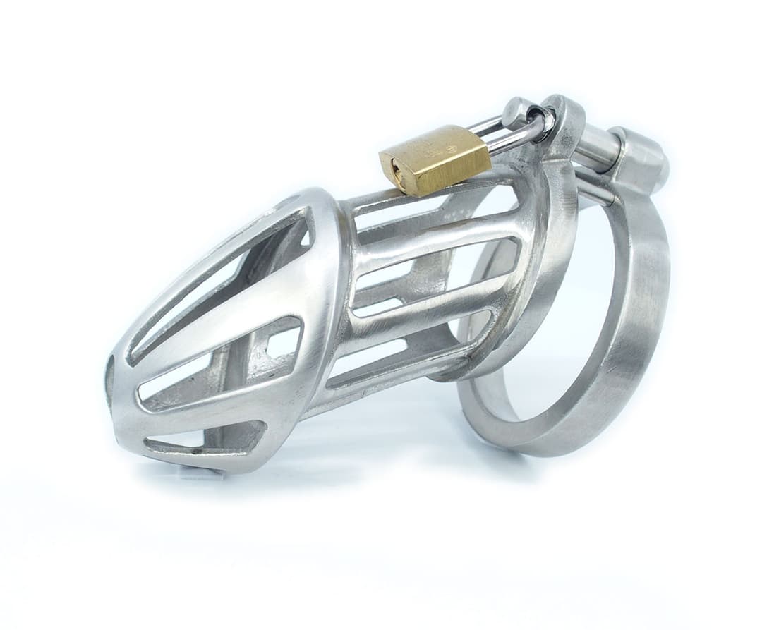 BON4M Large stainless steel male chastity device / Solid version – BON 4