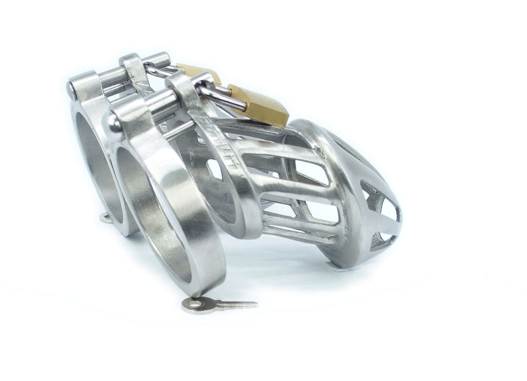 BON4Mplus Solid stainless steel dual cage chastity package – BON 4