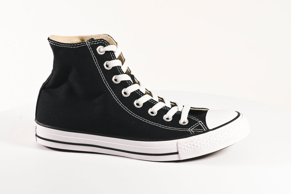 Plain black sale high top converse