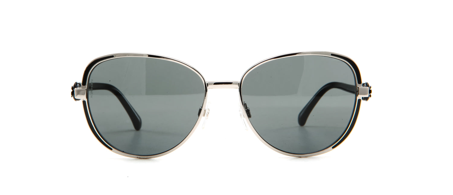Chanel sunglasses 4085 c124/6G 62ロ15 120 camellia Dark black with case used
