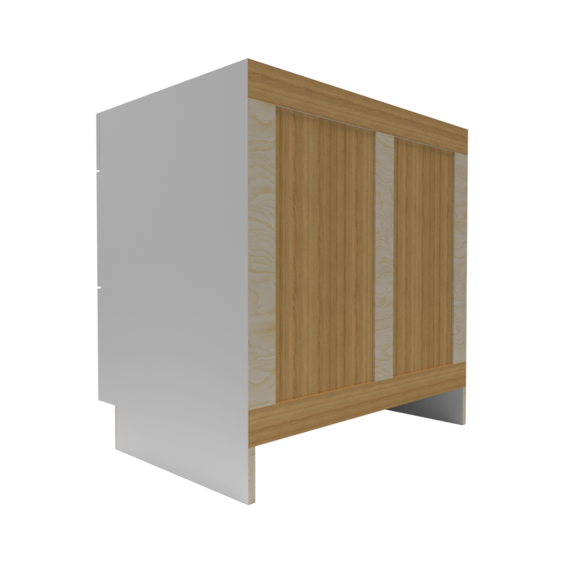 White RTA Shaker Vanity Base | 3-Drawer Vanity Base