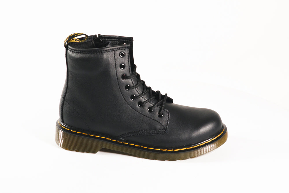Junior 1460 Softy T Leather Lace Up Boots in Black