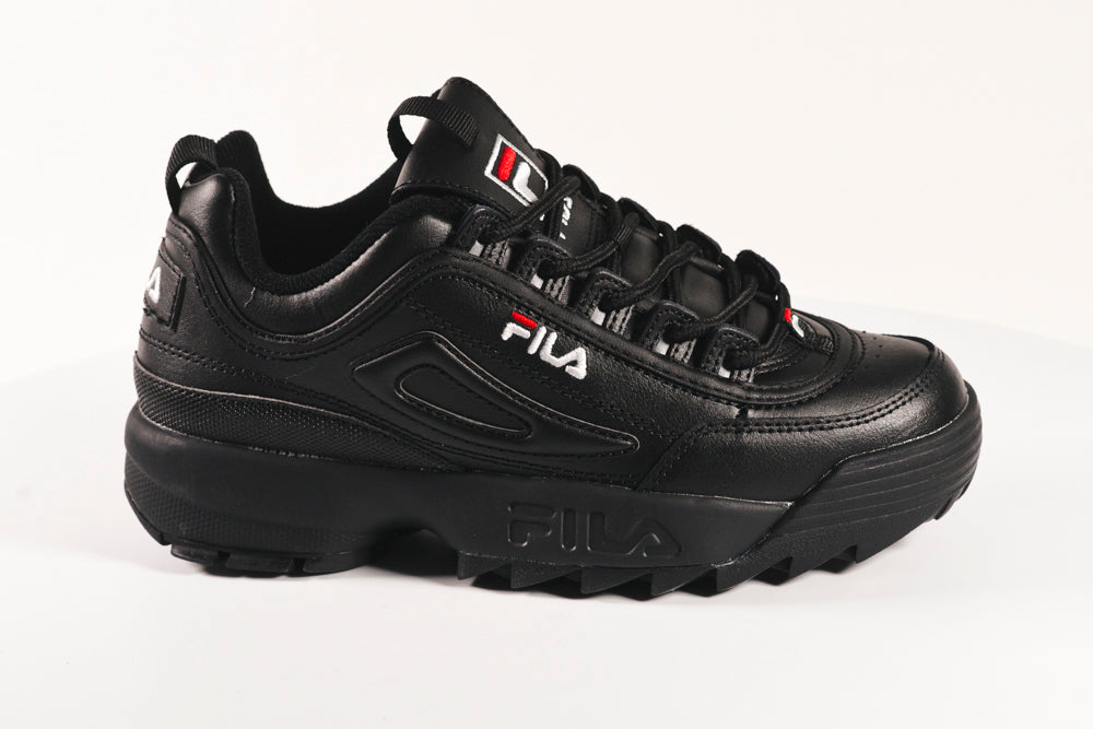 Fila black shoes womens sales