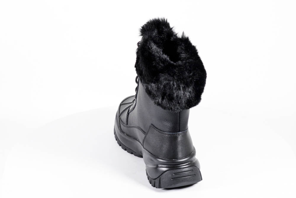 WOMENS UGG YOSE FLUFF BOOT - BLACK