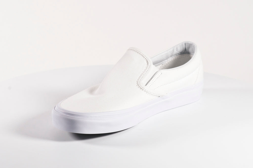MENS VANS CLASSIC SLIP ON TRUE WHITE CANVAS SHOES