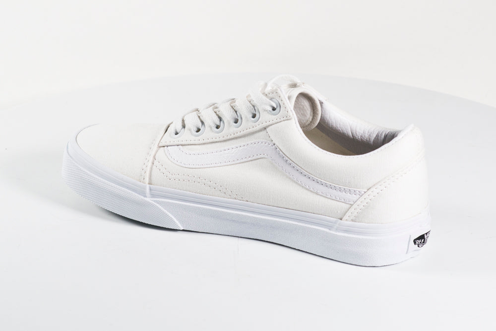 MENS VANS OLD SKOOL TRUE WHITE CANVAS SHOES