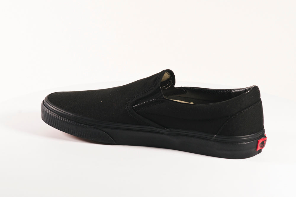 Vans classic slip on black monochromatic shoes sale