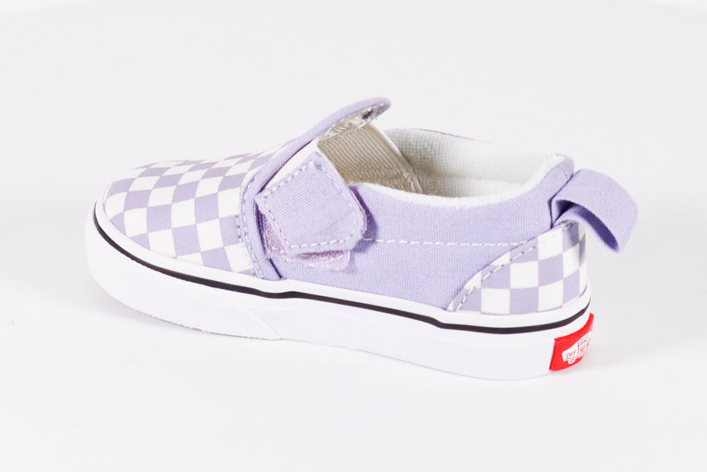 VANS TODDLER SLIP ON V CHECKER LAVENDER FOG SNEAKER CLEARANCE