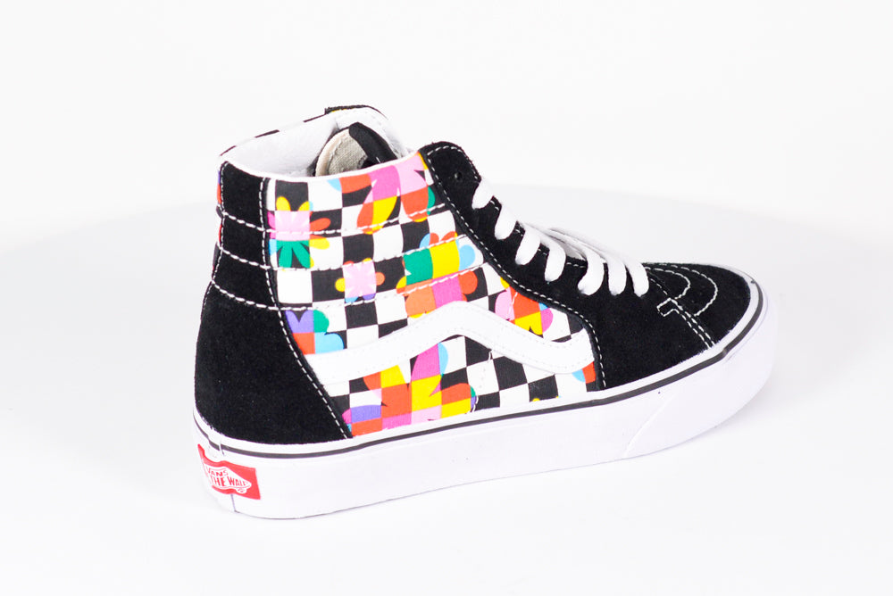 Vans Customs Checkerboard Roses Sk8-Hi Shoes - 15.0 Men/16.5 Women