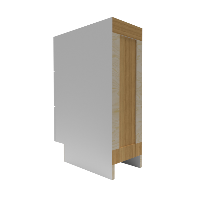 Single Shaker White Vanity Drawer Base (VDB) 3-Drawer Cabinet