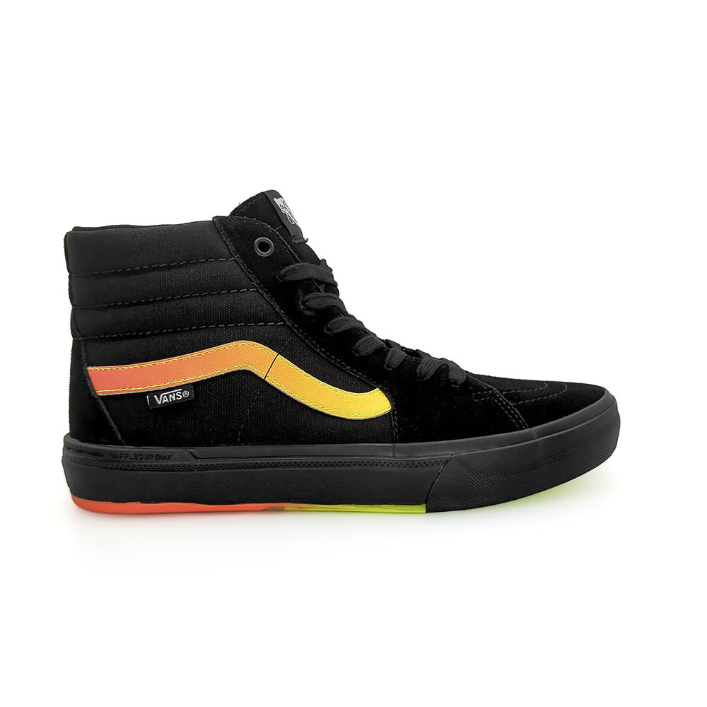Vans sk8 hi black yellow hot sale