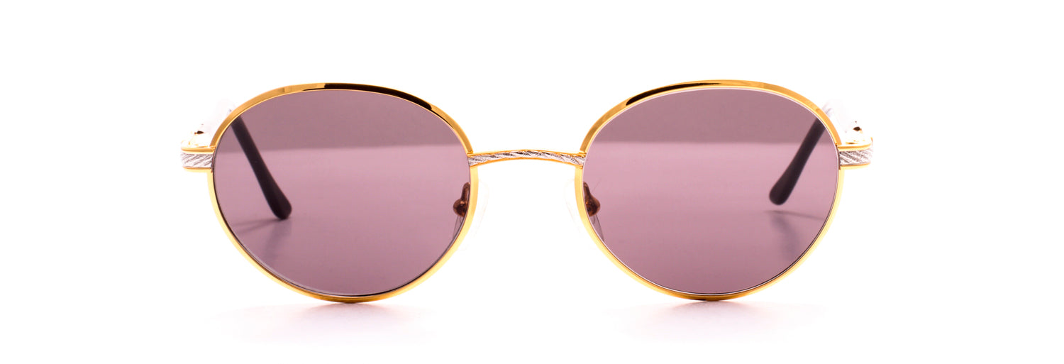 Sky Round-Frame Gold-Tone Sunglasses